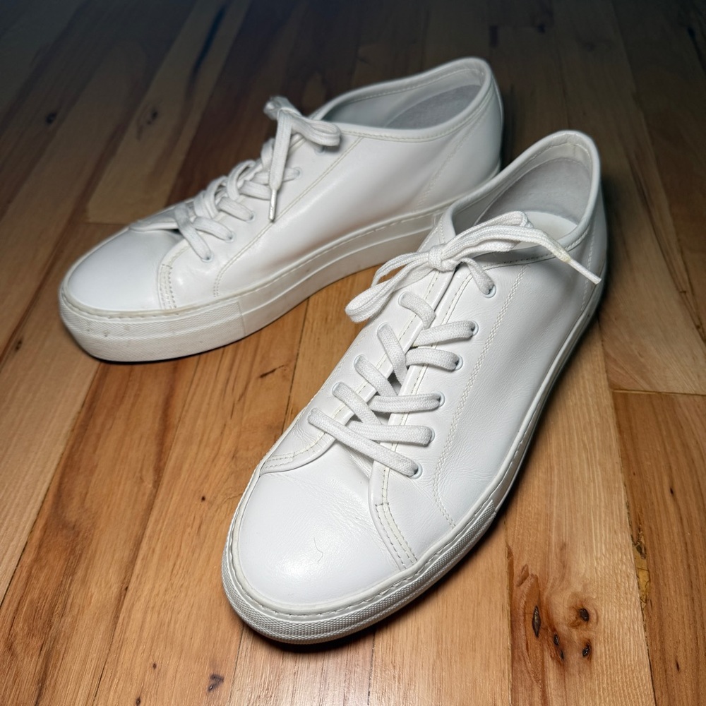 Common Projects Woman Tournament Low-Top Super Platform Leather Sneakers